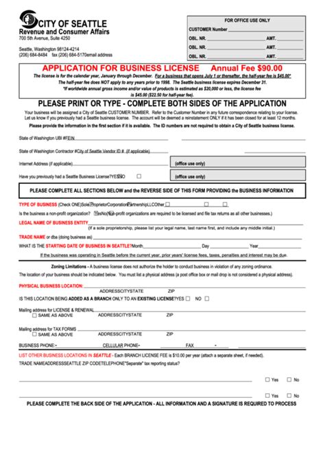 seattle business license|seattle business license application form.